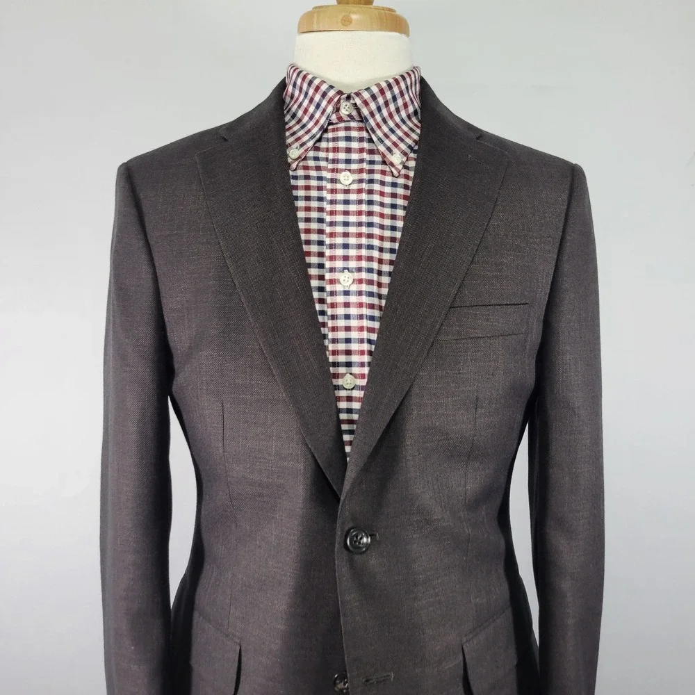 Tommy‎ Hilfiger Men's Sport Coat Blazer Two Button Dark Brown Poly Blend 40R